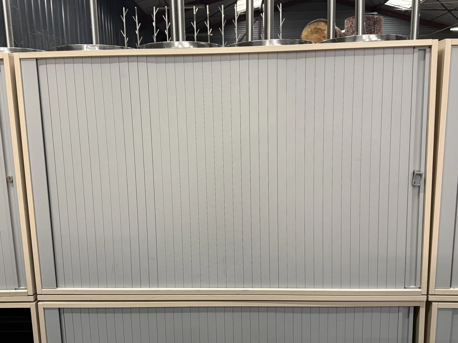 Armoire de rangement pour dossiers grise et bois, 120 cm, photo 1