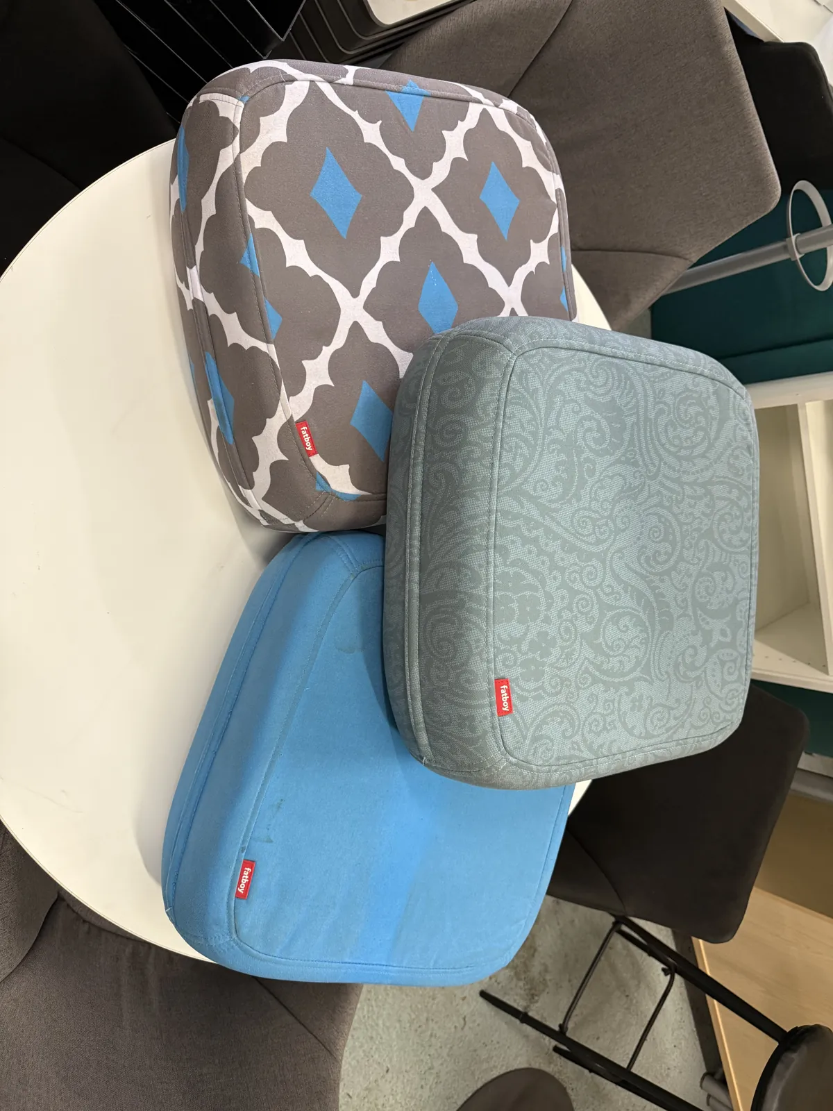 Coussin décoratif Fatboy carré en tissu, 45 cm, gris bleu ou vert, photo 1