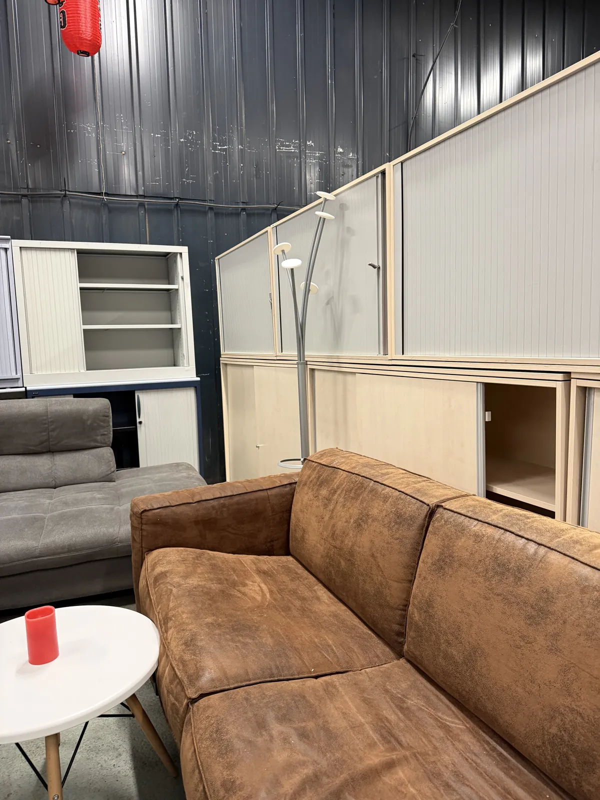 Porte-manteau Alba gris et blanc en plastique et métal, photo 3
