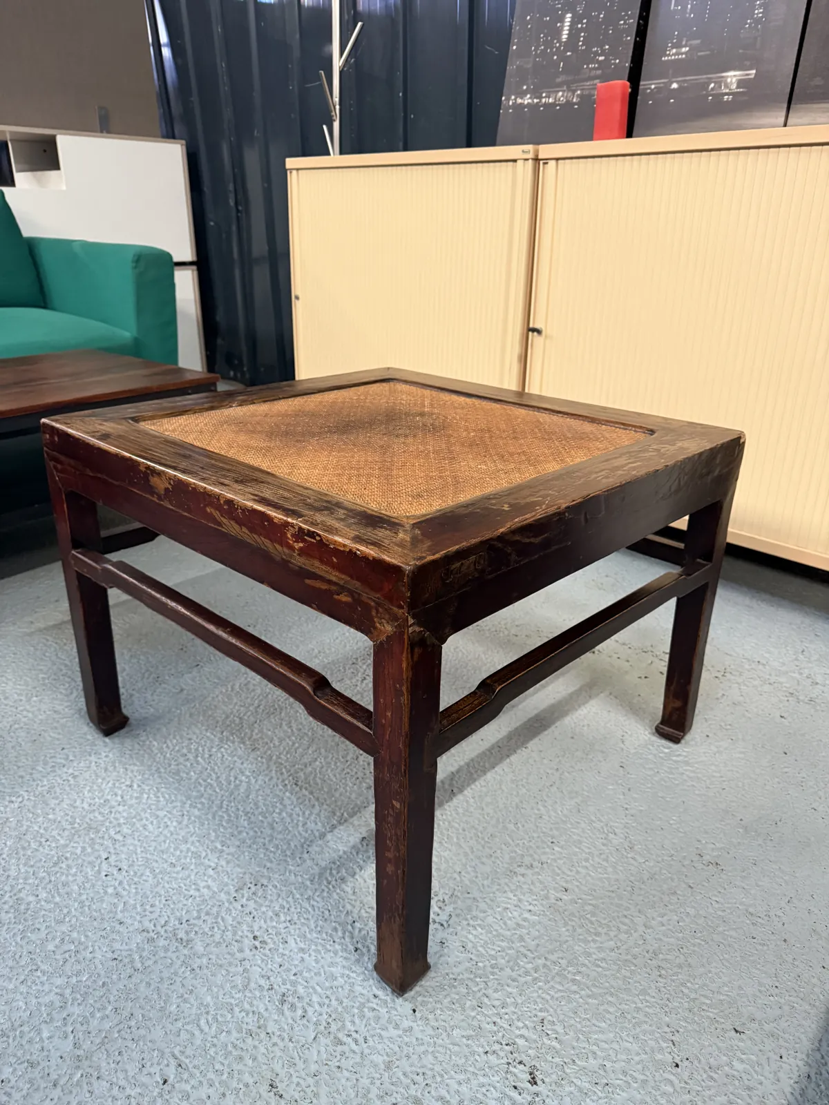 Table basse en bois avec osier, marron, table de salon, photo 2